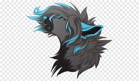 Anime Blue Wolf With Wings