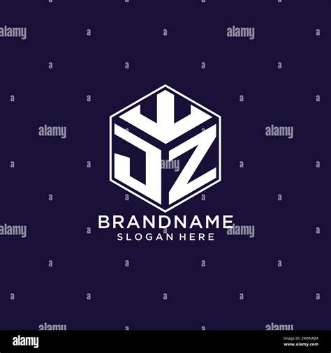 Initials JZ Logo Hexagon Shape Creative Geometric Logo Design Concept