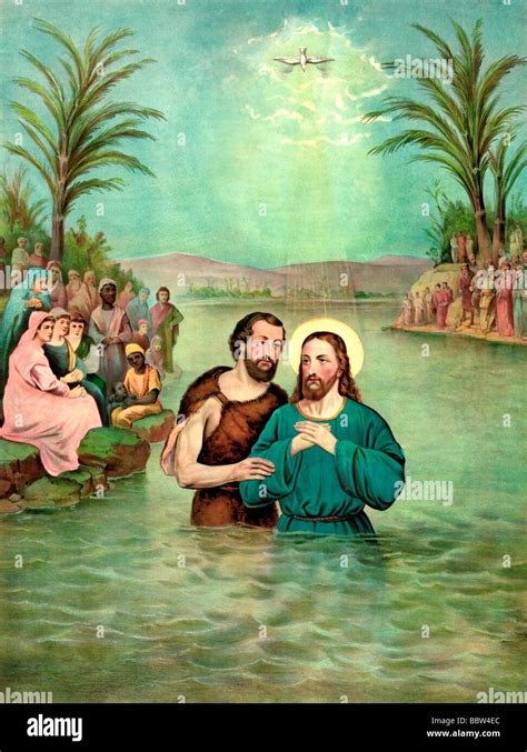 Baptism of Jesus by John the Baptist Stock Photo - Alamy