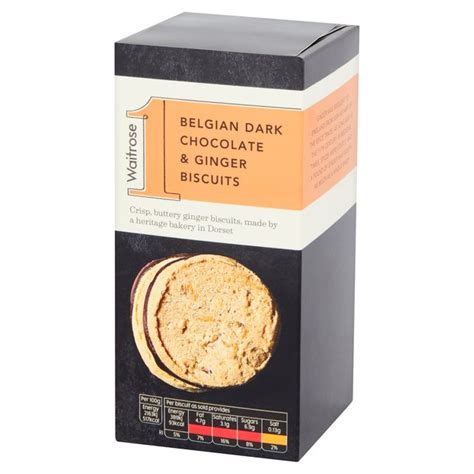 Waitrose 1 Belgian Dark Chocolate & Ginger Biscuits | Ocado