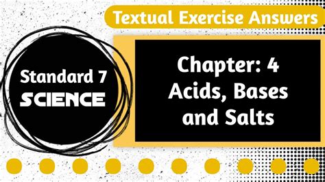 Std 7 Science Chapter 4 Acids Bases And Salts Textual Exercise