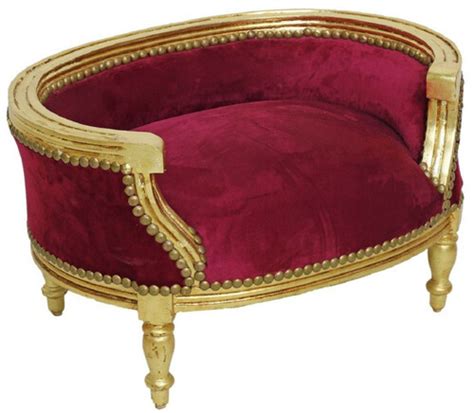 Casa Padrino Barock Hundebett Katzenbett Bordeauxrot Antik Gold