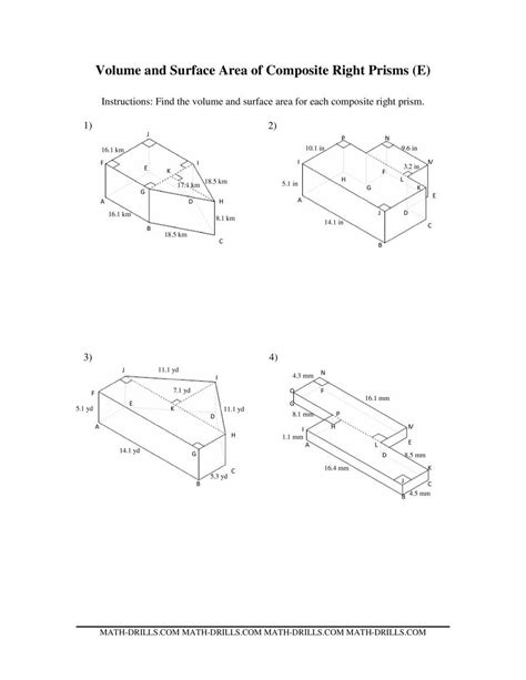 Surface Area Of Composite Figures Worksheets With Answers