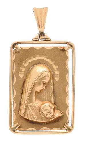 Medalla De Oro Amarillo 14k Motivo Virgen 5 Gramos