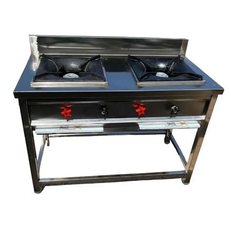 Stainless Steel Two Burner Range For Restaurant Number Of Burner