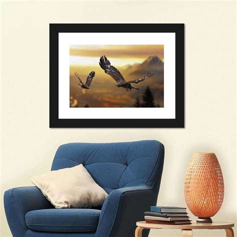 Eagle Flying At Sunset Wall Art | Photography