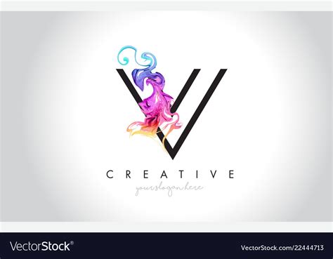 V Vibrant Creative Leter Logo Design Royalty Free Vector