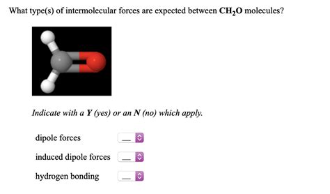 Solved What Type S Of Intermolecular Forces Are Expected Chegg