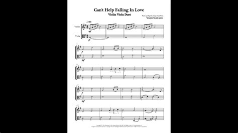 Cant Help Falling In Love Violin Viola Duet Arrangement Youtube