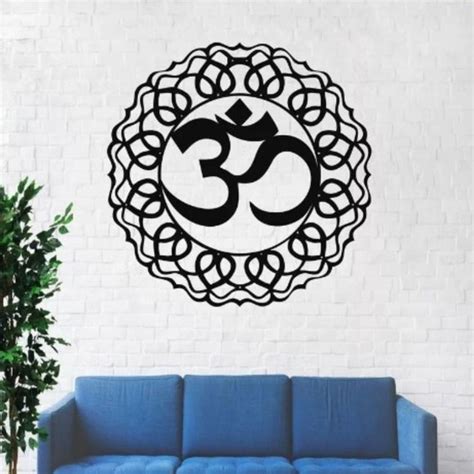 Painel Decorativo Vazado Mandala Om Em Mdf Preto Cm Elo