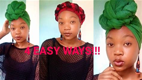 How To Tie A Headwrapturban Tutorial 4 Quick And Easy Styles Short Natural Hair Youtube