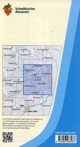 Topographische Freizeitkarte Baden Württemberg Aalen Landkarten bei