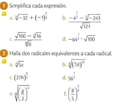 simplifica cada expresión Brainly lat