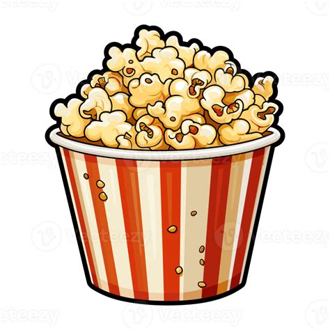 Popcorn Bucket Cinema Snack Popcorn In A Red Striped Bucket Sticker