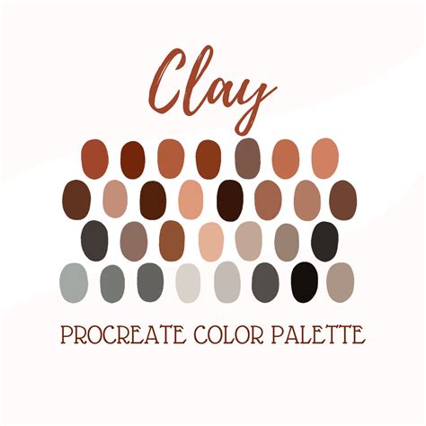 Procreate Color Palette Clay Digital Color Palette Color Etsy