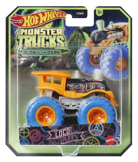 Hot Wheels Monster Truck Glow In The Dark Masinuta Loco Punk Scara Mattel Okazii Ro