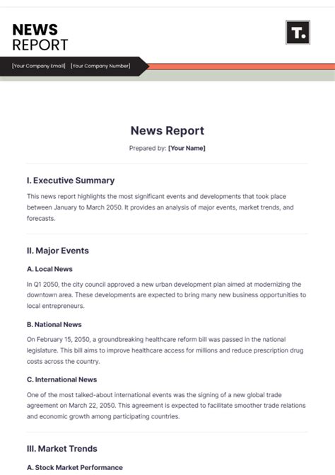 news report template  edit