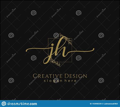 Initial Jh Beauty Monogram And Elegant Logo Design Stock Vector