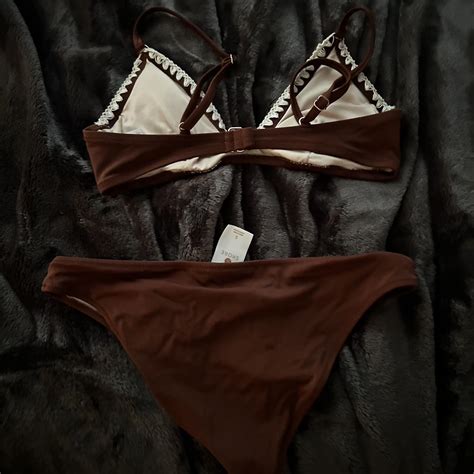 Both Size Small Brown Bikini Top With Matching Depop