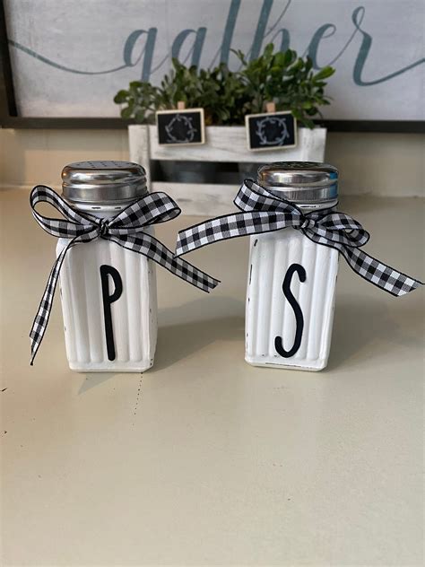 Farmhouse Salt And Pepper Shakers Etsy