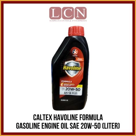 Caltex Havoline Formula Gasoline Engine Oil Sae W Liter Shopee