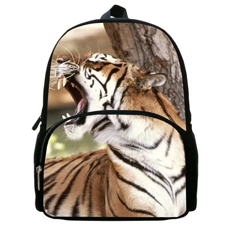 12 Inches Fashion Children Small School Bags Printing Tiger Animal