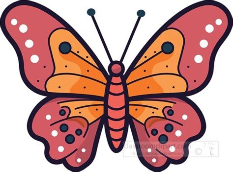 Butterfly Clipart-butterfly with a red and orange pattern clip art