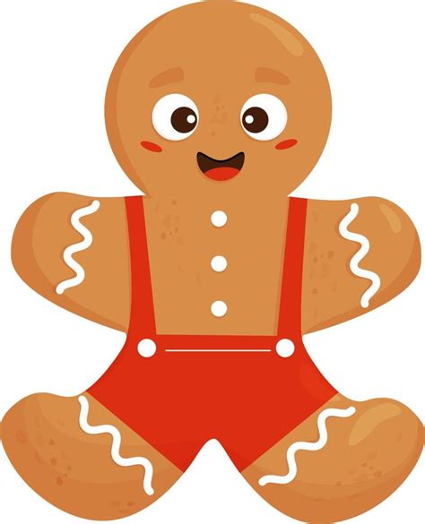 Cute Christmas Gingerbread Man Vector Art At Vecteezy