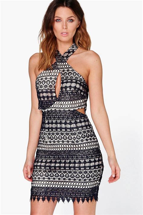 Boohoo Womens Boutique Suzy Crochet Lace Bodycon Dress Ebay