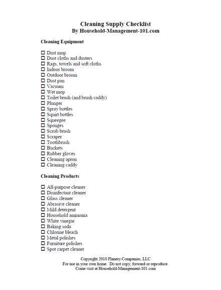 Cleaning Supply Checklist 5 Examples Format Pdf Examples