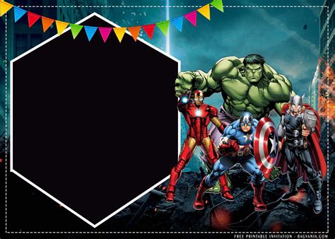 Free Printable Superheroes Birthday Invitation Templates