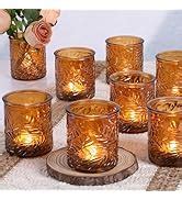 Amazon Haviti Pcs Amber Votive Candle Holders Tea Light Candle