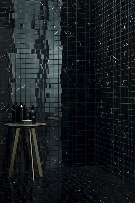 Delight Marquina Nero Porcelain Stoneware Wall Floor Tiles With