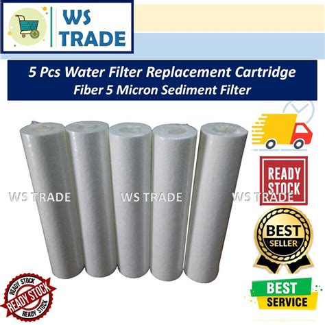 5 PCS Fiber 5 Micron Sediment Water Filter Refill Cartridge Shopee