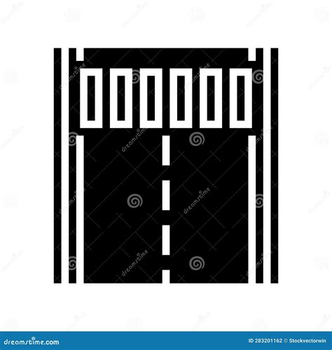 Road Marking Civil Engineer Glyph Icon Vector Illustration Stock Vector