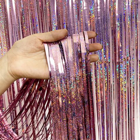 2 Pack Metallic Tinsel Foil Fringe Door Curtains For Birthday Party