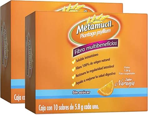 Metamucil Pack Fibra Multibeneficios 2 Cajas De 10 Sobres 5 8 G C U