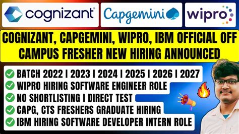 Cognizant Capgemini Wipro Ibm New Official Off Campus Drive For