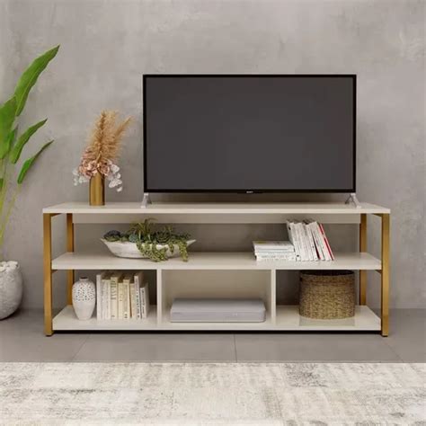 Mueble Tv Modular Rack Dorado Moderno Mesa