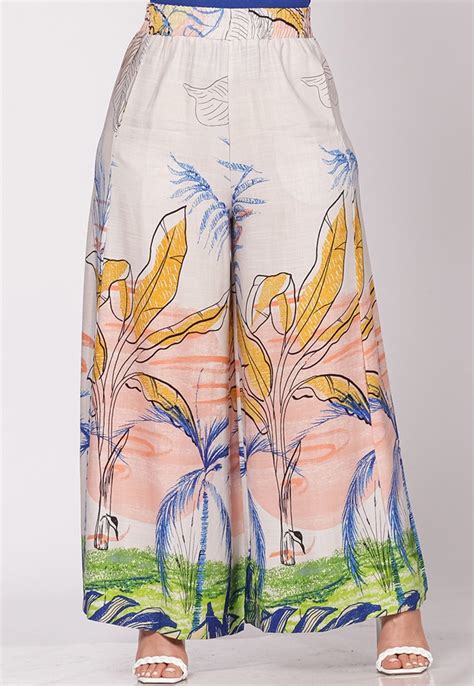 Calça Pantalona em Viscose BBonnie Cleo Est Off Compre Agora