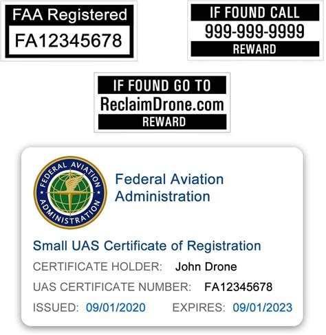 Amazon Faa Drone Labels Sets Of Faa Uas Registration Id