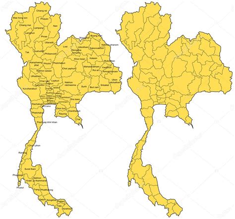 Thailand Map Vector Stock Vector By ©sunyaluk 43443469