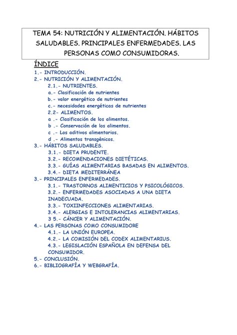 Alimentaci N Y Nutricion Tema Nutricin Y Alimentacin H