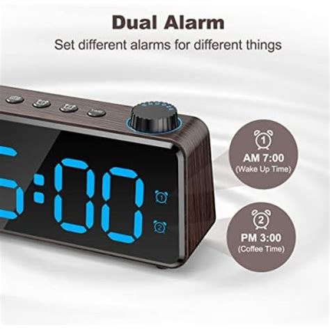 Anjank Digital Alarm Clock With Large Led Display Dual Alarms Usb