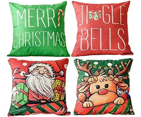 Ini Moni Fundas De Almohada Navideñas De 18 X 18 Juego De 4 Meses