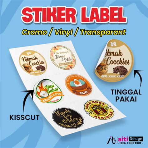 Jual Stiker Label Makanan Produk Sticker Kemasan Custom Murah Cuting