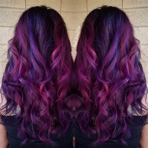 Purpleviolet And Orchid Balayage Purple Ombre Hair Magenta Hair Purple Balayage