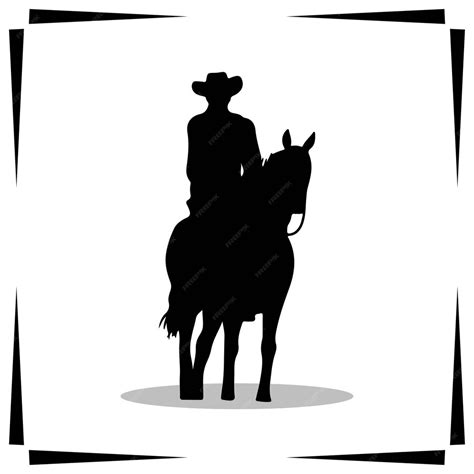 Premium Vector Cowboy Silhouette Illustration Cowboy Silhouette Icon