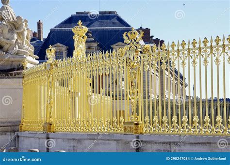 Golden Fencing Outside The Entrance To The Palace Of Versailles