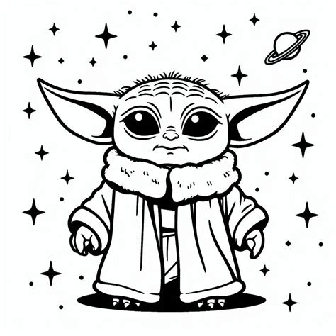 40 Dibujos de Bebé Yoda para colorear Kleur v Kind